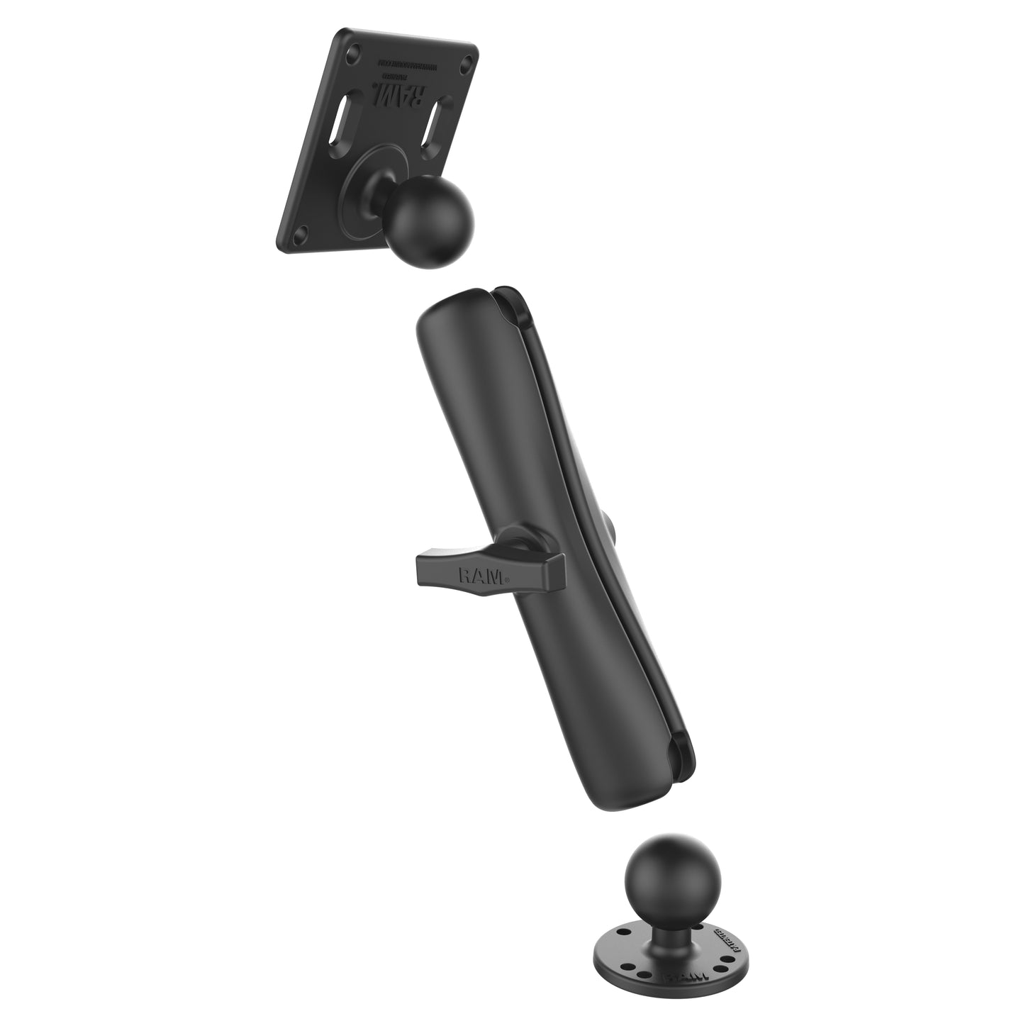 RAM® Double Ball Mount with 75x75mm VESA Plate - C Size Long