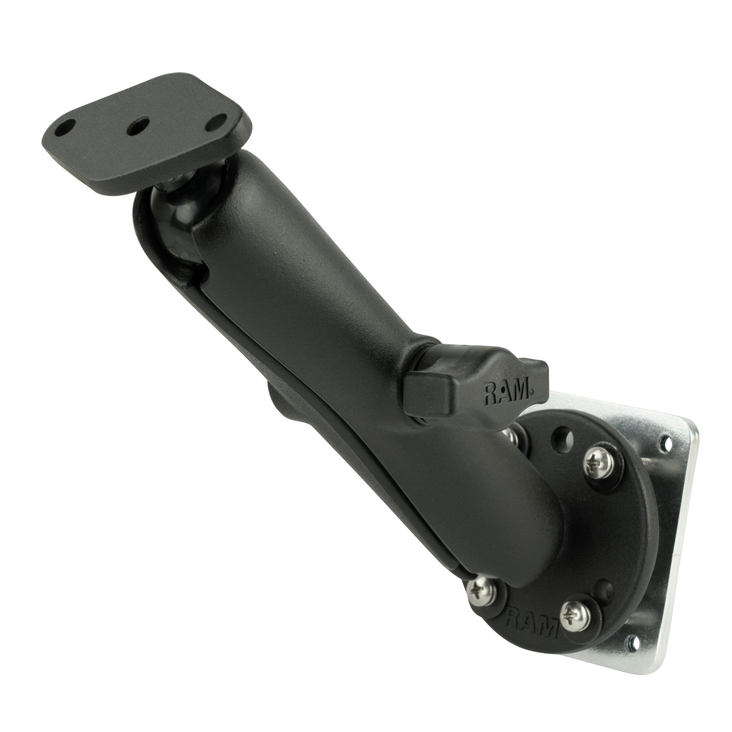 RAM® Double Ball Drill-Down Mount with Diamond Plate & Backer Plate