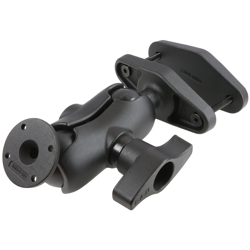 RAM® 4" Square Post Clamp Mount with Round AMPS Plate - D Size