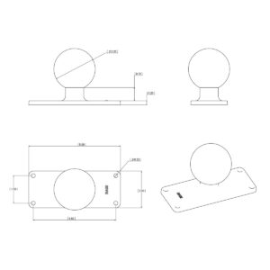 RAM® Ball Base with 1.5" x 4.5" 4-Hole Pattern - D Size