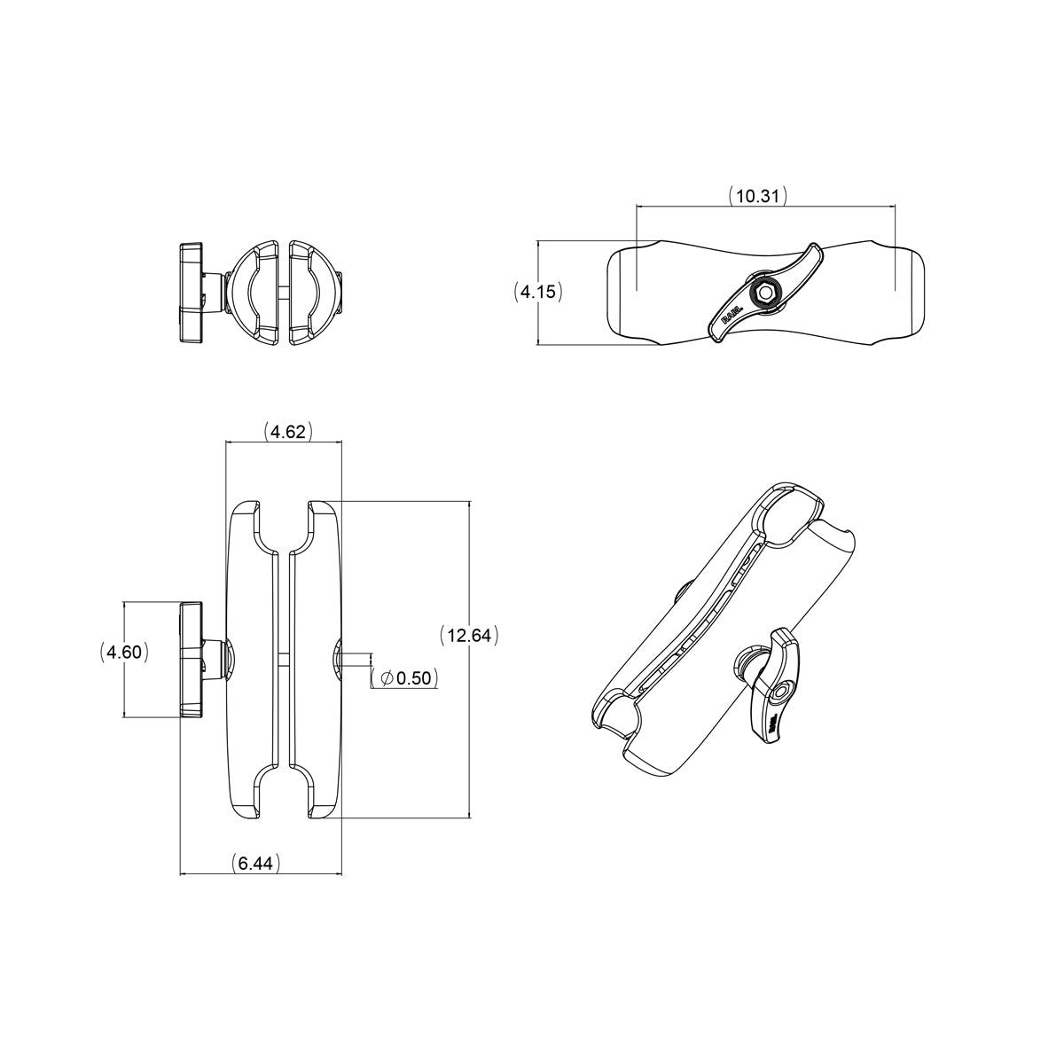 RAM® Double Socket Arm