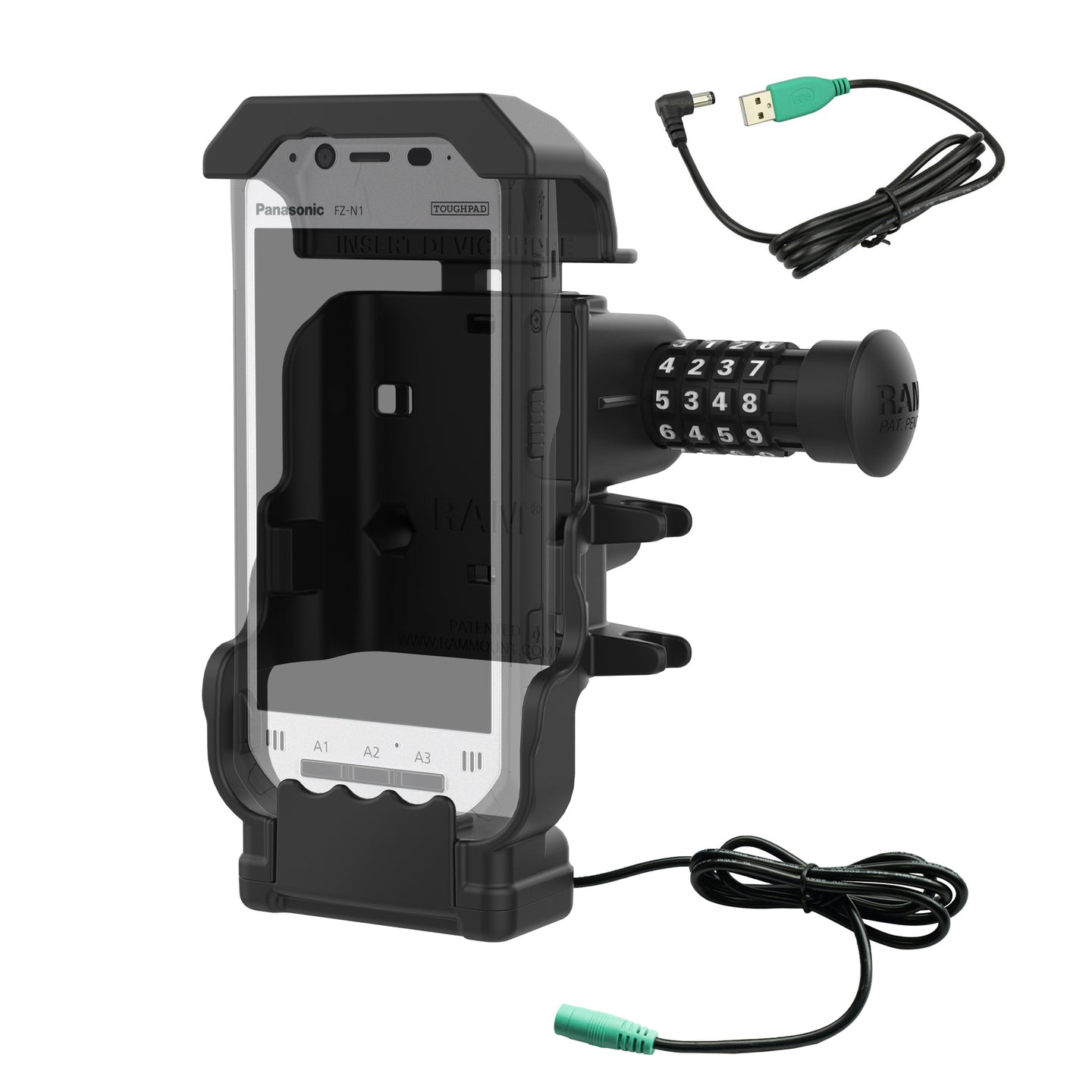 RAM® Powered Combo-Locking Dock for Panasonic Toughbook FZ-N1 & FZ-F1