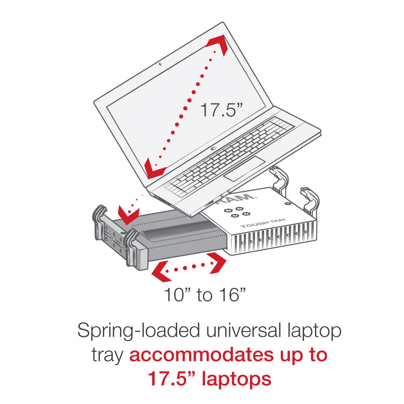 RAM® Universal Drill-Down Vertical Laptop Mount