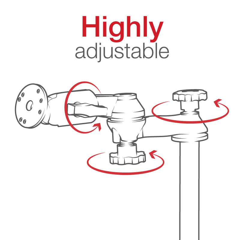 RAM® Tough-Tray™ with Double Swing Arms and 4" Upper Pole