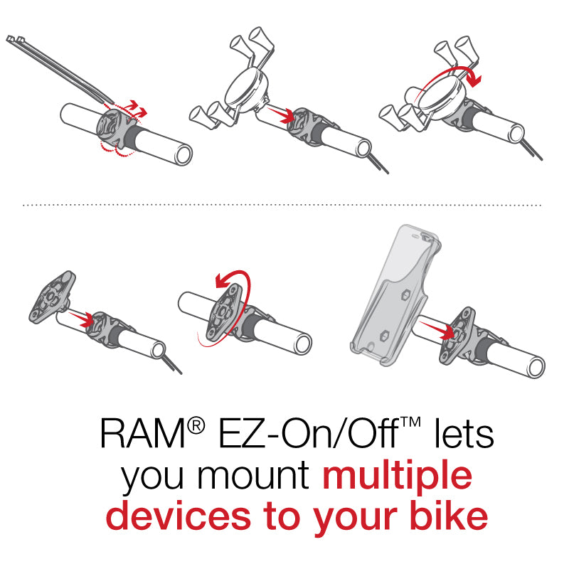 RAM® EZ-On/Off™ Bicycle Mount for Garmin nuvi 1300, 2495LMT + More