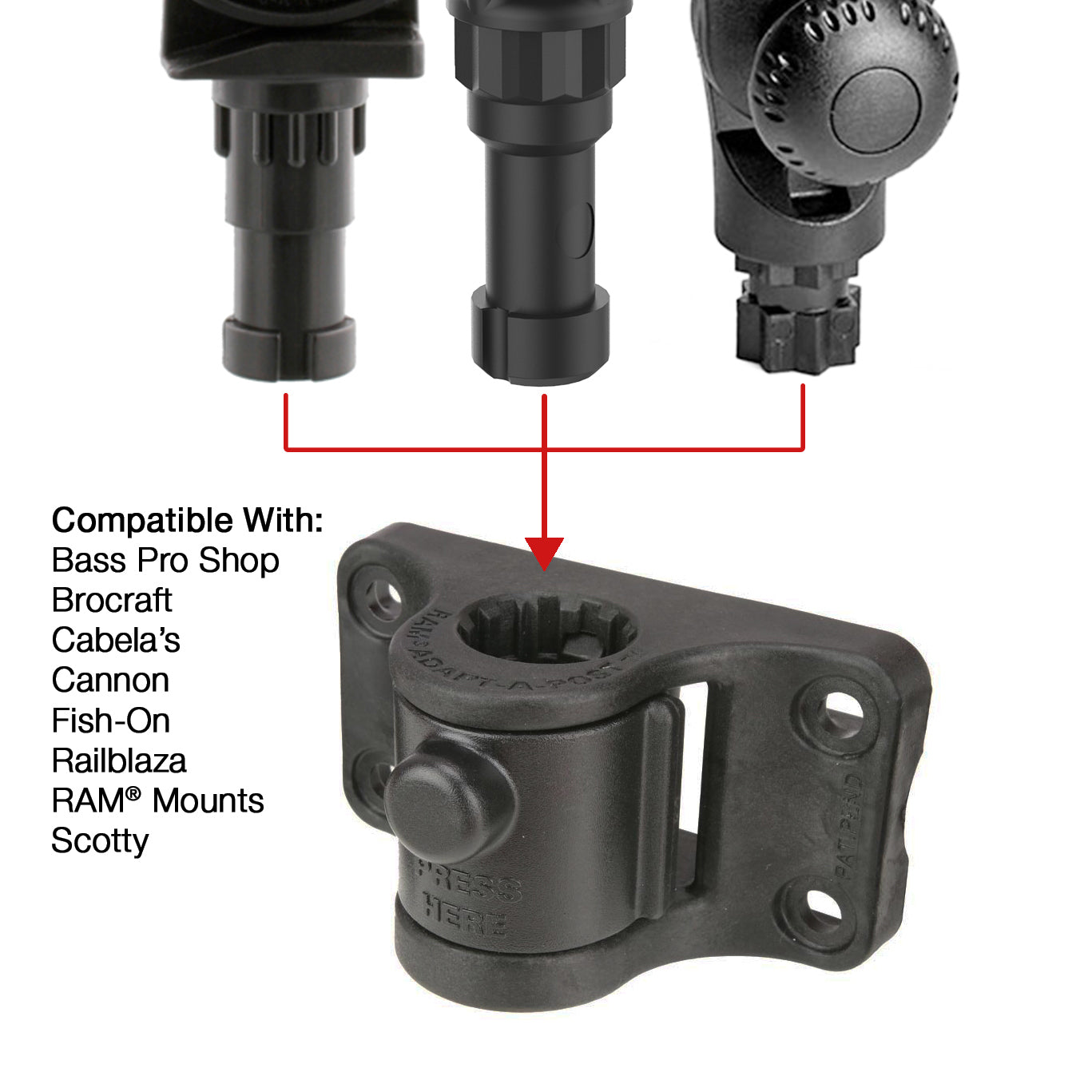 RAM® Universal Adapt-A-Post™ Bulkhead Drill-Down Base