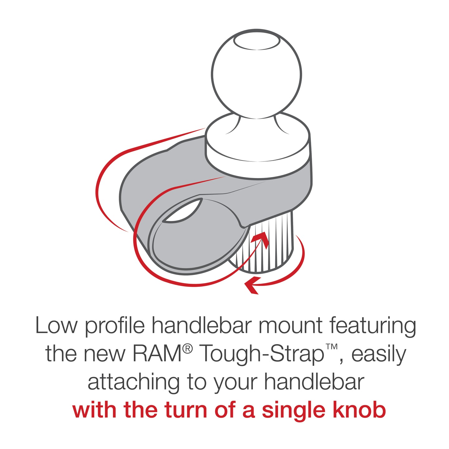 RAM® Quick-Grip™ XL Phone Mount with RAM® Tough-Strap™ Handlebar Base