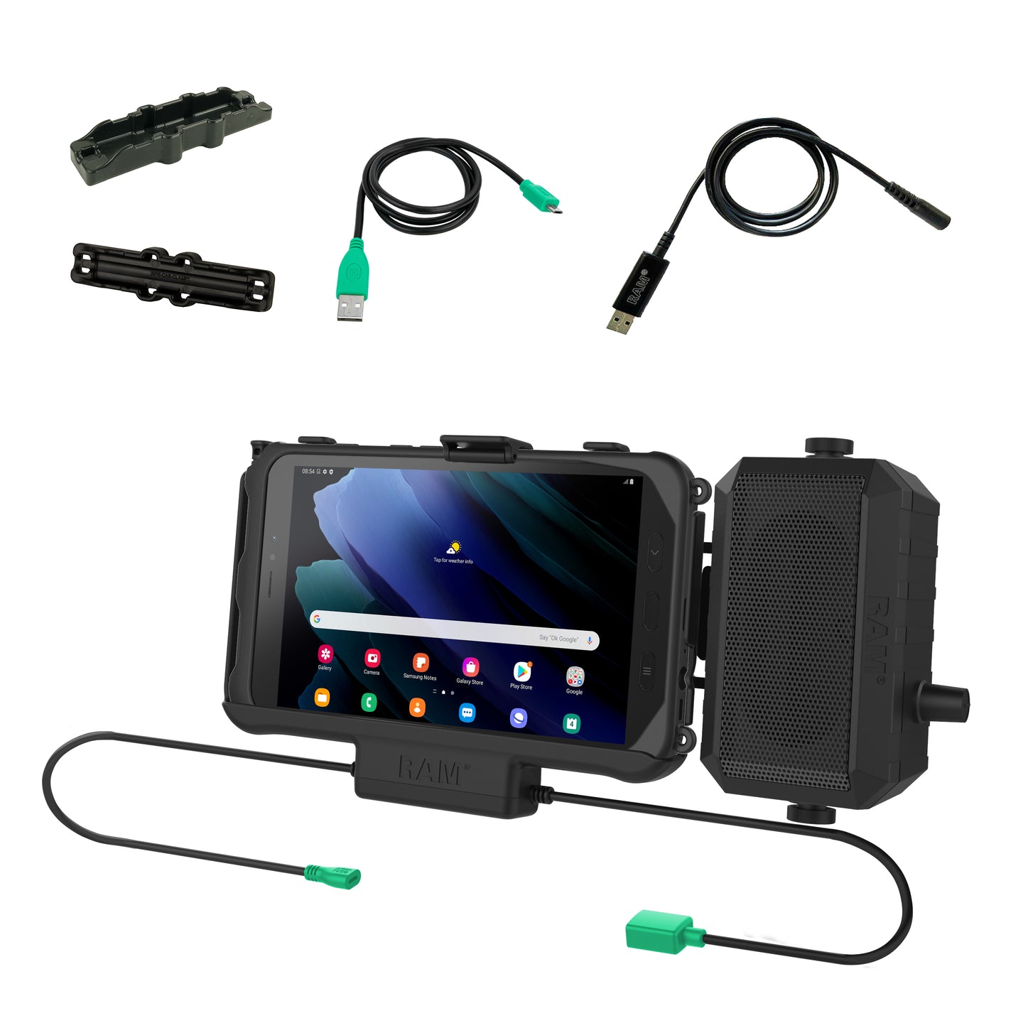 RAM® Powered Dock for Samsung Tab Active3 and Tab Active2 with Speaker
