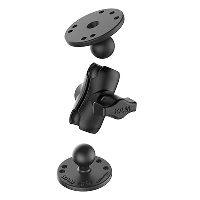 RAM® Universal Double Ball Mount with Two Round Plates - B Size Short